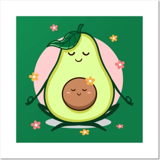 avocado mum yoga baby Posters and Art